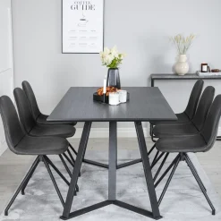 Matgrupp Venture Home Madde med 6 Pobbie Stolar Konstläder