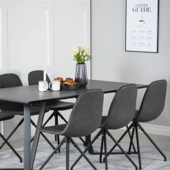Matgrupp Venture Home Madde med 6 Pobbie Stolar Konstläder