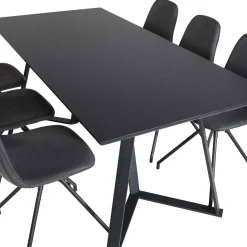 Matgrupp Venture Home Madde med 6 Pobbie Stolar Konstläder