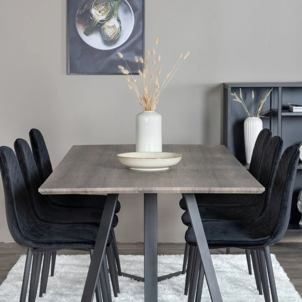 Matgrupp Venture Home Madde med 6 Phoi Stolar Sammet