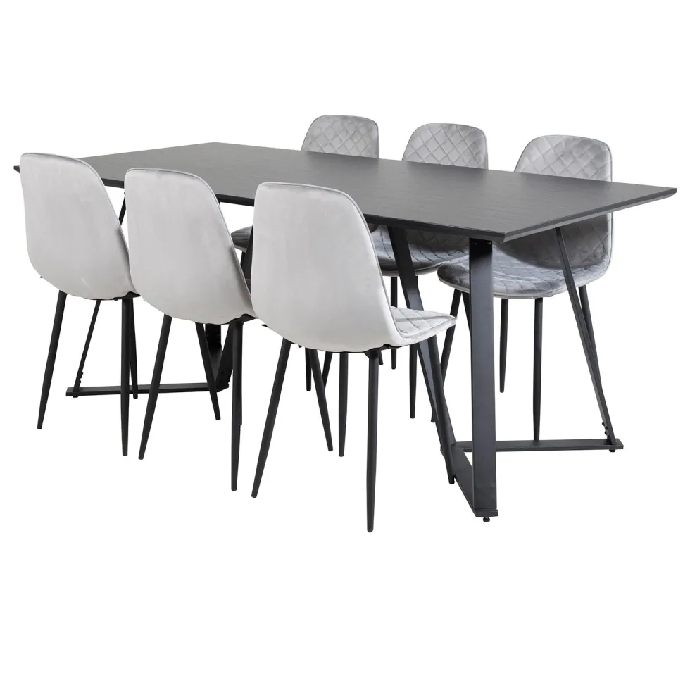 Matgrupp Venture Home Madde med 6 Phoi Stolar Sammet