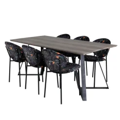 Matgrupp Venture Home Madde med 6 Valor Stolar Polyestertyg