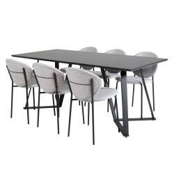 Matgrupp Venture Home Madde med 6 Valor Stolar Polyestertyg