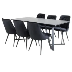 Matgrupp Venture Home Madde med 6 Vera Stolar Sammet