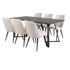 Matgrupp Venture Home Madde med 6 Vera Stolar Sammet