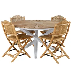 Matgrupp Venture Home Mendi Rund med 4 Cane Stolar