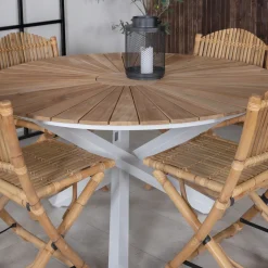 Matgrupp Venture Home Mendi Rund med 4 Cane Stolar