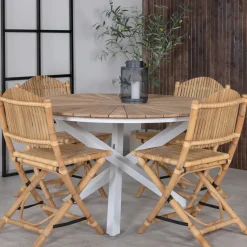 Matgrupp Venture Home Mendi Rund med 4 Cane Stolar