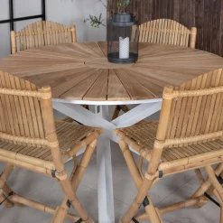 Matgrupp Venture Home Mendi Rund med 6 Cane Stolar