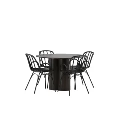Matgrupp Venture Home Olivia Ø 110 cm med 4 Dyrön Stolar