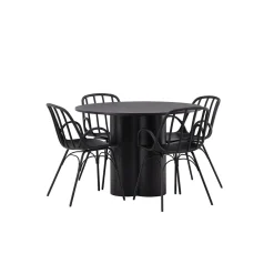 Matgrupp Venture Home Olivia Ø 110 cm med 4 Dyrön Stolar