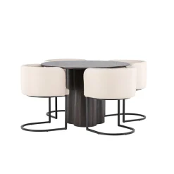 Matgrupp Venture Home Olivia Ø 110 cm med 4 Simrishamn Stolar