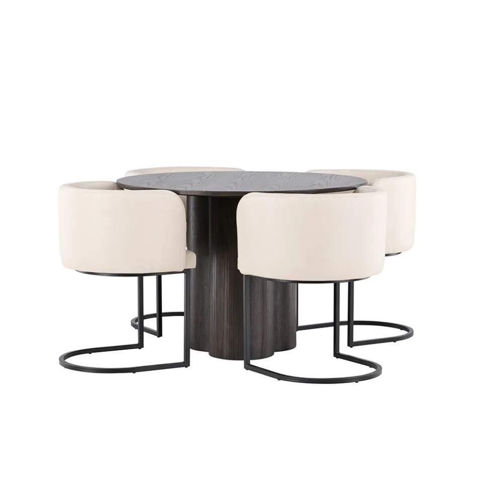 Matgrupp Venture Home Olivia Ø 110 cm med 4 Simrishamn Stolar