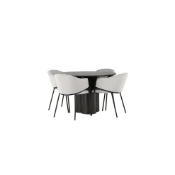 Matgrupp Venture Home Olivia Ø110 cm med 4 st Evelina stolar