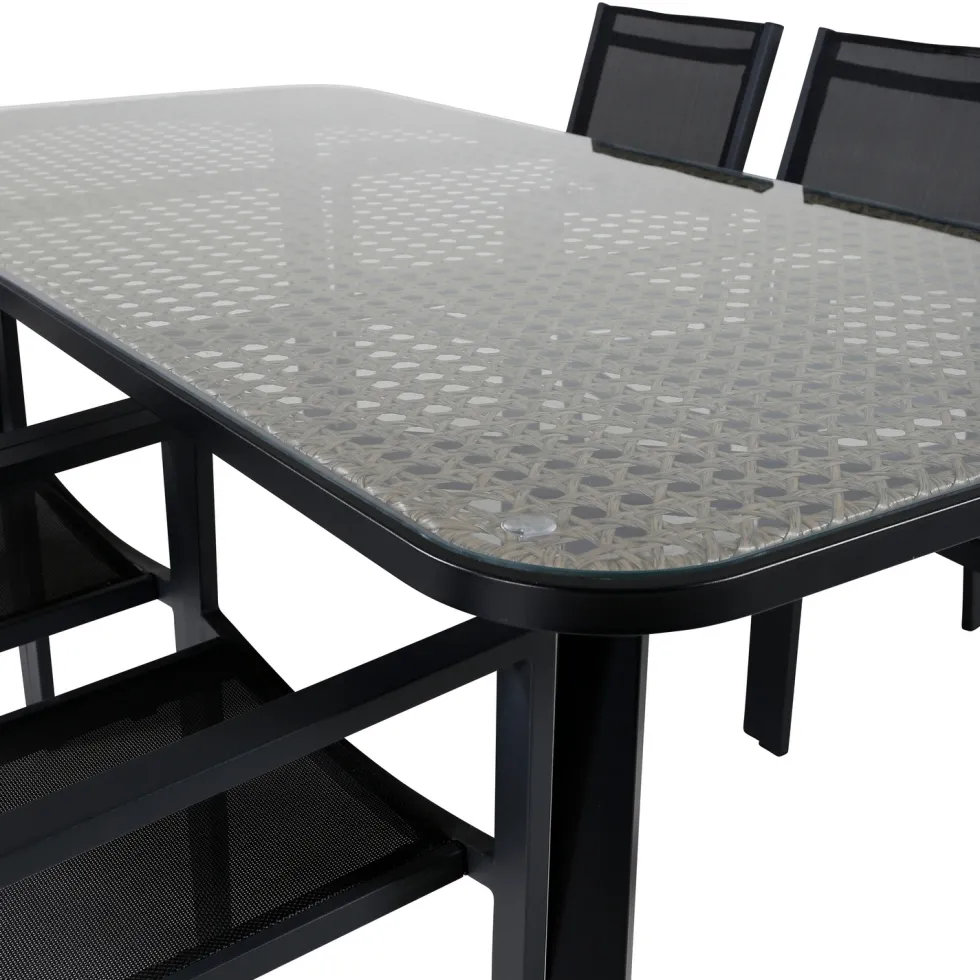 Matgrupp Venture Home Olle med 6 Curz Stapelbara Matstolar