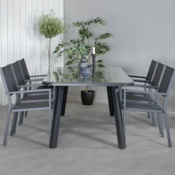 Matgrupp Venture Home Olle med 6 Curz Stapelbara Matstolar
