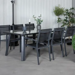 Matgrupp Venture Home Olle med 6 Curz Stapelbara Matstolar