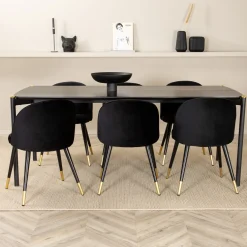 Matgrupp Venture Home Paris med 6 Valentina Stolar Sammet