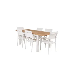 Matgrupp Venture Home Perla 152/210 med 6 Siri MatstolarBlanka Ben