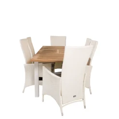 Matgrupp Venture Home Perla 152/210 med 6 Pishi MatstolarBlanka Ben