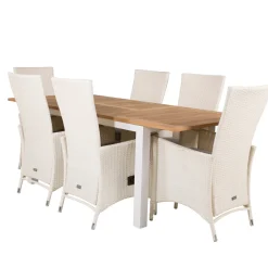 Matgrupp Venture Home Perla 152/210 med 6 Pishi MatstolarBlanka Ben