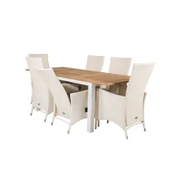 Matgrupp Venture Home Perla 152/210 med 6 Pishi MatstolarBlanka Ben