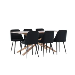 Matgrupp Venture Home Piazza 180 med 6 st Night Stolar