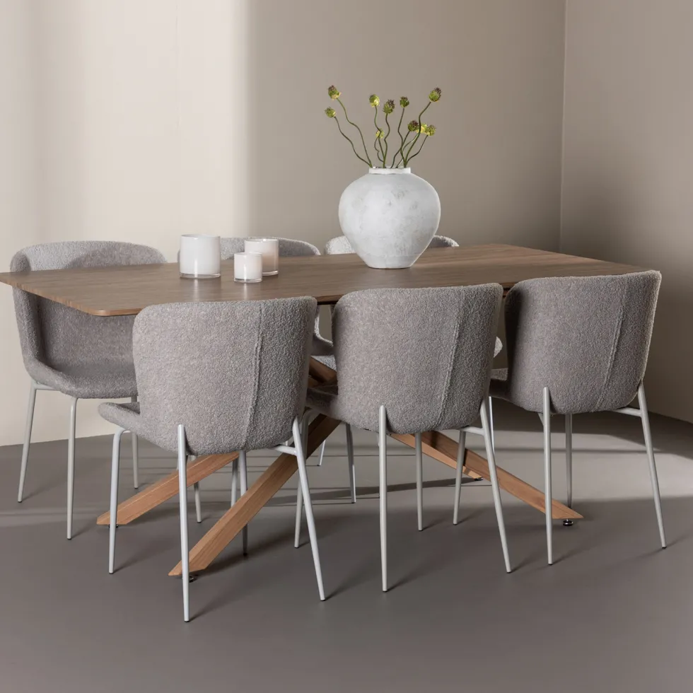 Matgrupp Venture Home Piazza 180 med 6 st Modesto Stolar Boucle