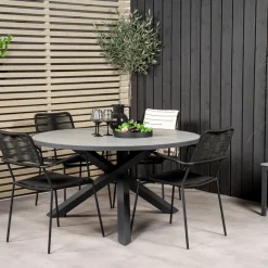 Matgrupp Venture Home Pincy Ø140 med 4 Leon Karmstolar