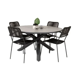 Matgrupp Venture Home Pincy Ø140 med 4 Leon Karmstolar
