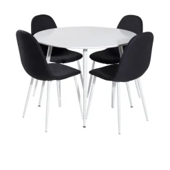 Matgrupp Venture Home Plake med 4 Pobbie Stolar Polyestertyg Runt