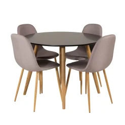 Matgrupp Venture Home Plake med 4 Pobbie Stolar Polyestertyg Runt