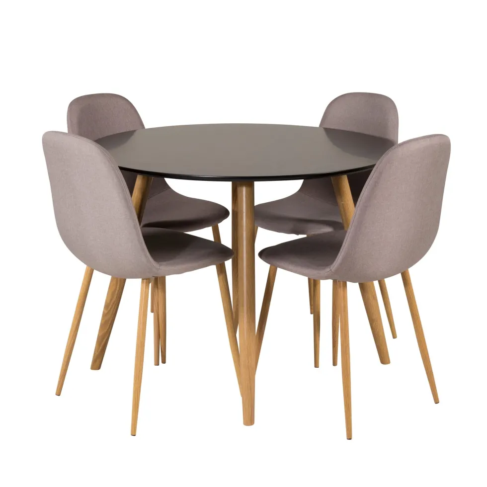 Matgrupp Venture Home Plake med 4 Pobbie Stolar Polyestertyg Runt