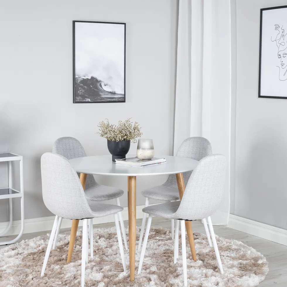 Matgrupp Venture Home Plake med 4 Pobbie Stolar Polyestertyg Runt