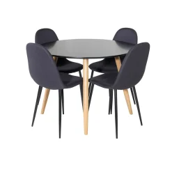 Matgrupp Venture Home Plake med 4 Pobbie Stolar Polyestertyg Runt