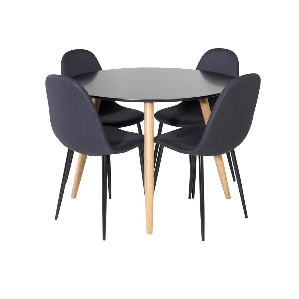 Matgrupp Venture Home Plake med 4 Pobbie Stolar Polyestertyg Runt
