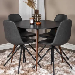 Matgrupp Venture Home Plake med 4 Pobbie Stolar Design med Snurrfunktion Konstläder