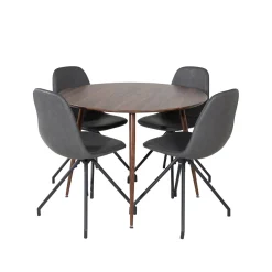 Matgrupp Venture Home Plake med 4 Pobbie Stolar Design med Snurrfunktion Konstläder