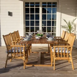 Matgrupp Venture Home Plarra med 6 Cave Karmstolar