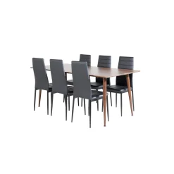 Matgrupp Venture Home Pobbie med 6 Sly Stolar Konstläder