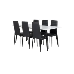 Matgrupp Venture Home Pobbie med 6 Sly Stolar Konstläder