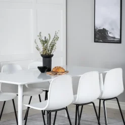 Matgrupp Venture Home Pobbie med 6 Ardi StolarVit/Svart