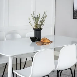 Matgrupp Venture Home Pobbie med 6 Ardi StolarVit/Svart