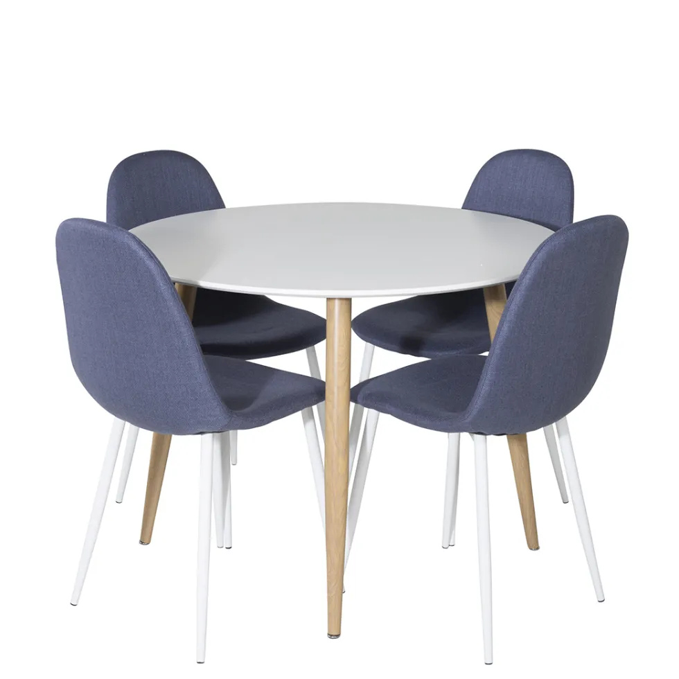 Matgrupp Venture Home Polar Ø100 cm med 4st Plaza Matstolar