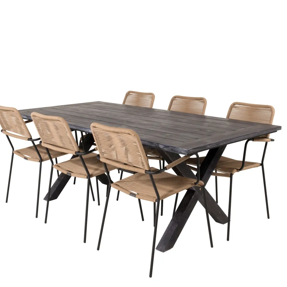 Matgrupp Venture Home Rossi 200 med 6 Leon Karmstolar