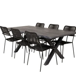 Matgrupp Venture Home Rossi 200 med 6 Leon Karmstolar