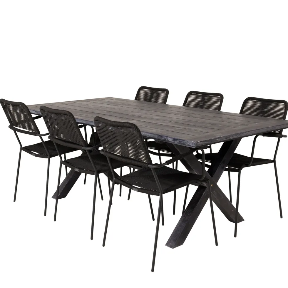Matgrupp Venture Home Rossi 200 med 6 Leon Karmstolar