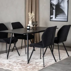 Matgrupp Venture Home Silvia med Iläggsskiva och 4 Geneva Stolar