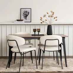 Matgrupp Venture Home Tempe Matbord 140 cm & 4 Chico Stolar i Boucle