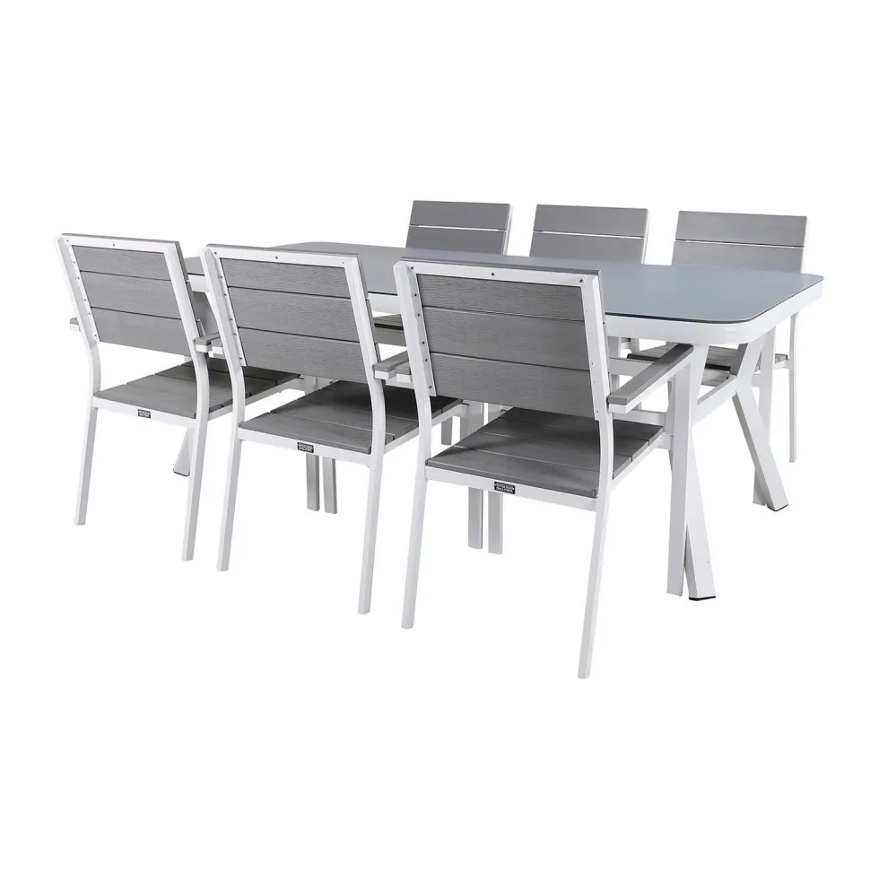 Matgrupp Venture Home Virya Matgrupp Utomhus 200cm med 6 Levels Stapelbara Matstolar
